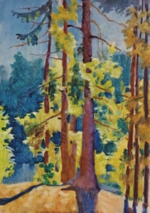 Мелентьев А.В. картина «Деревья в Сиверском»